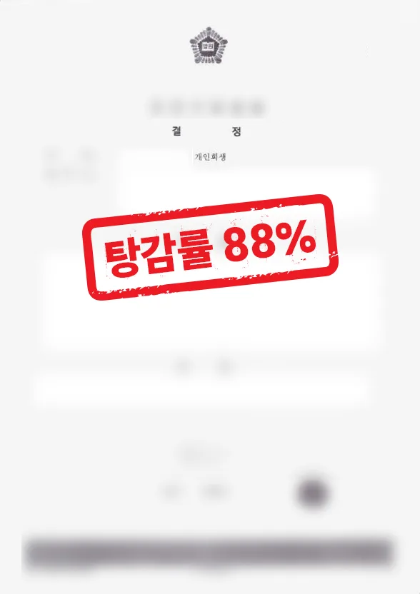 직장인 채무 개인회생 성공사례|88% 탕감 사례 결과 자료